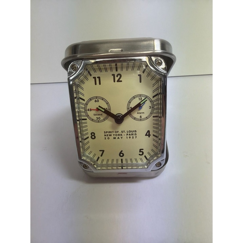 Spirit of St. Louis McCook Field Tin Travel Alarm Clock Premarin Edition